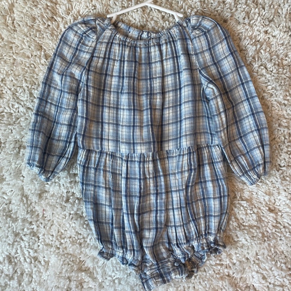 Plaid bubble romper size 18-24 months